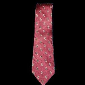 VGUC - Adolfo Red 100% Silk w/Small Paisley Men’s Tie